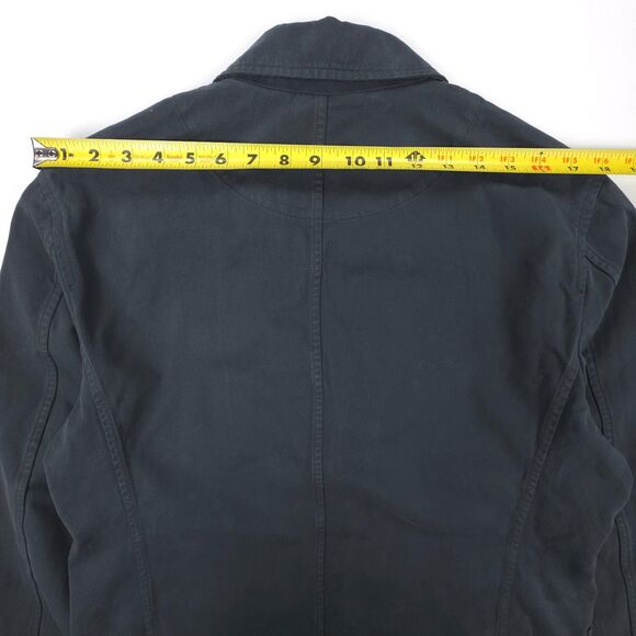 MR P. Garment Dyed Organic Cotton Twill Blazer Steel Blue Tailored Quiet Luxury - Picture 6 of 12